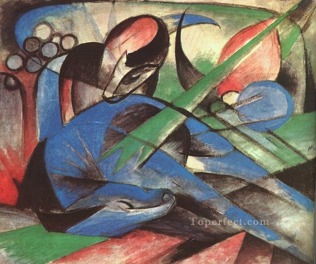 Traumendes Pferd Franz Marc Oil Paintings